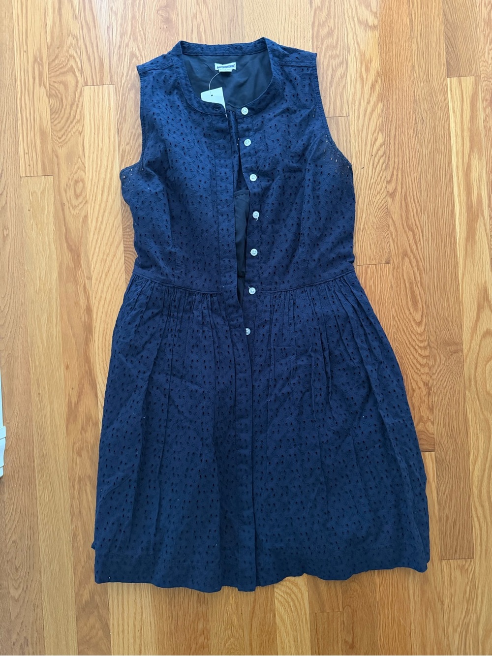 J. Crew Eyelet Sleeveless Button-Front Dress